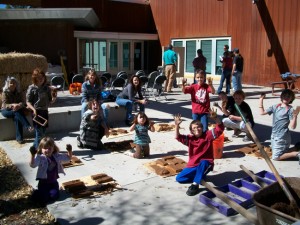 Kids Building Adobe Bricks